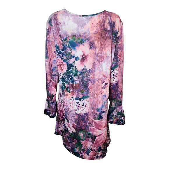 Azalea by Firmiana Top Womens Plus Size 3XL Pink Floral Forest Feminine Pretty - Picture 3 of 7